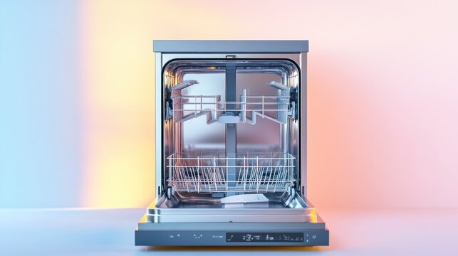 Open Dishwasher with a Clean Interior