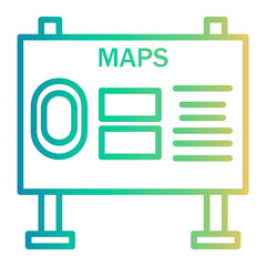 maps Line Gradient Icon