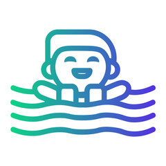 Obraz premium swim Line Gradient Icon