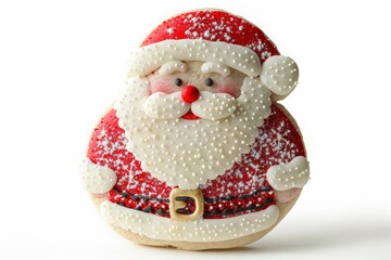 Fototapeta premium Holiday Christmas Santa Claus Cookie Isolated on a white background. MZ