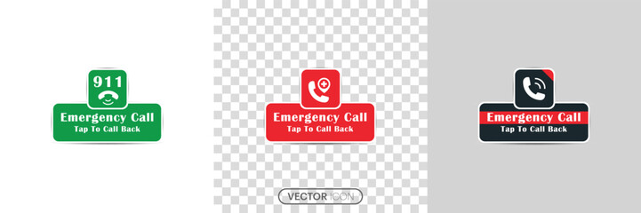 Emergency call icon set. emergency vector banner phone number icon set. Hotline concept. First aid and healthcare services. simple flat style trend  icon for your website, Vector illustration.
