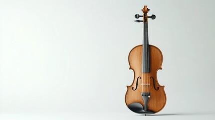 Naklejka premium Violin on a White Background