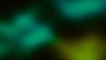 Abstract dark green orange black color wave glowing grainy gradient backdrop design, copy space