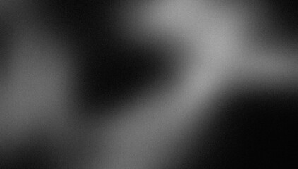 Abstract dark gray white black color wave glowing grainy gradient backdrop design, copy space