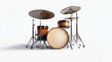 Drum Set on White Background