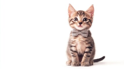 Obraz premium Cute Kitten with Bowtie