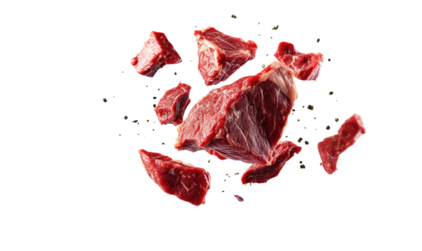 Raw steak, red meat on transparent background
