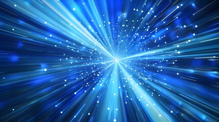 Fototapeta premium Digital technology blue abstract luminous light speed poster web page PPT background