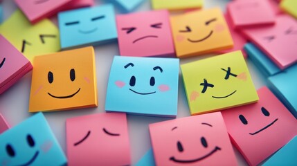Colorful Sticky Notes with Emojis