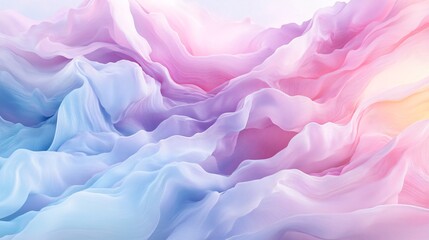 Obraz premium Abstract background with pink, purple, and blue wavy lines, creating a 3D effect.