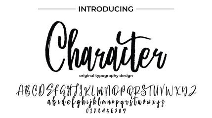 Character Font Stylish brush painted an uppercase vector letters, alphabet, typeface