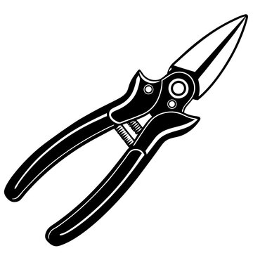 black pruning shears isolated on white clip art preview