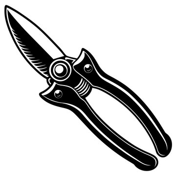 black and white garden shears clip art preview