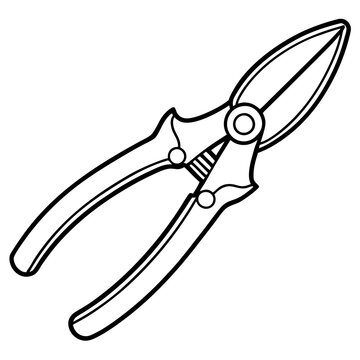 black and white garden shears clip art preview