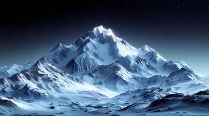 Digital technology snow mountain scenery poster web page PPT background with generative