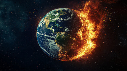 Obraz premium Earth's Deteriorating Environment Decay