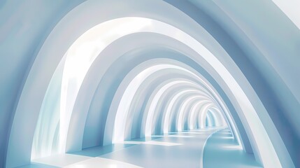 Obraz premium Digital technology white geometric abstract 3d building poster web page PPT background