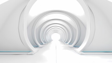 Obraz premium Digital technology white geometric abstract 3d building poster web page PPT background