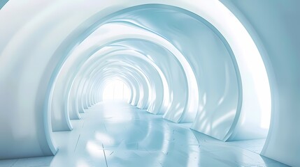 Obraz premium Digital technology white geometric abstract 3d building poster web page PPT background