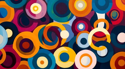 Abstract Colorful Circle Pattern Background.