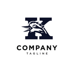 Letter K Kookaburra Bird Logo icon vector