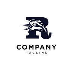 Letter R Kookaburra Bird Logo icon vector