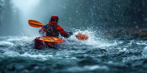Kayaking in the Rain