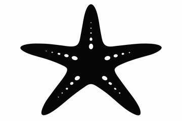 Star Fish Silhouette Vector, Starfish Icon, Black Sea Star Fish Collection

