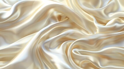 Obraz premium An abstract interpretation of silk fabric, with soft pleats and pleats in shades of pearl white and pale champagne. Smooth and radiant
