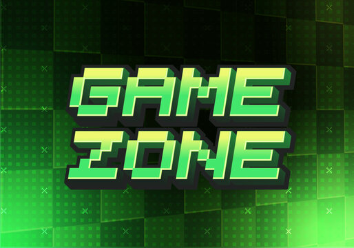 vector game zone editable text effect