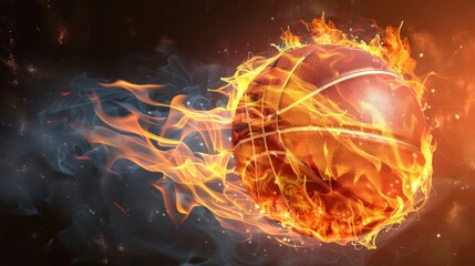 Basketball on fire!