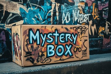 Fototapeta premium a Mystery box made out of cardboard , loot box, random box