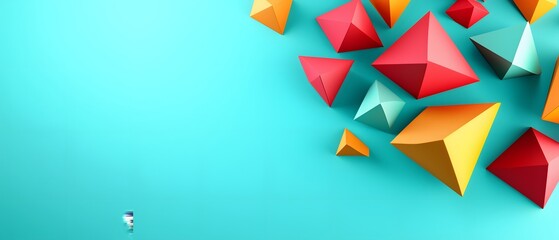 Obraz premium Colorful Geometric Shapes on Bright Background