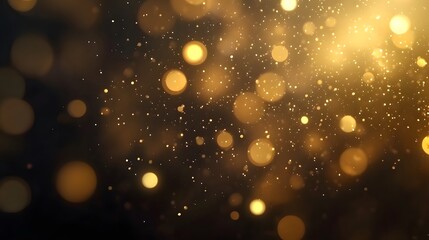 Warm Golden 3D Bokeh Lights with Soft Glow