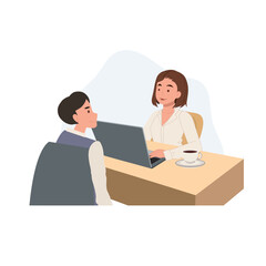 Fototapeta premium Human Resources Interview. HR Professional Talking with Job Applicant in Office Environment