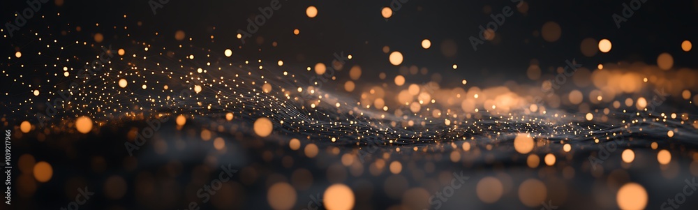 Leinwandbilder A mesmerizing display of shimmering lights and particles in a dark background, creating a magical effect.