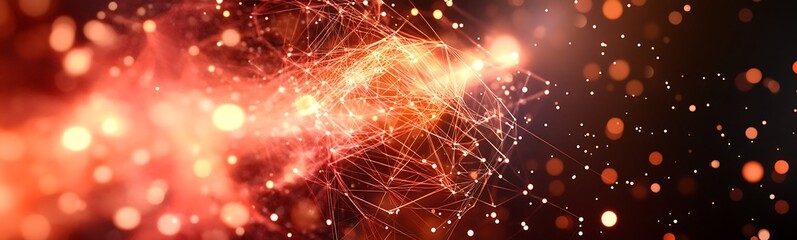 Obraz premium A vibrant display of swirling particles, glowing lights, and cosmic energy set against a dark backdrop, creating an enchanting atmosphere.