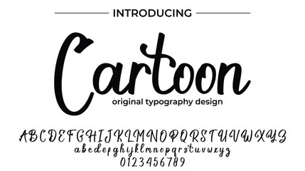 Cartoon Font Stylish brush painted an uppercase vector letters, alphabet, typeface