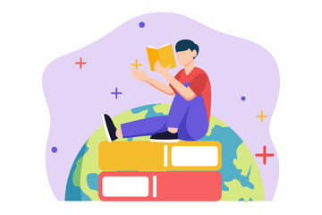 World Book Day Flat Design Illustration