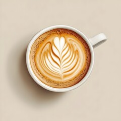 Elegant Latte Art A Captivating Swirl of Creamy Foam and Warm Comfort