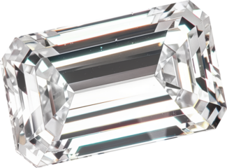 Sparkling emerald cut diamond