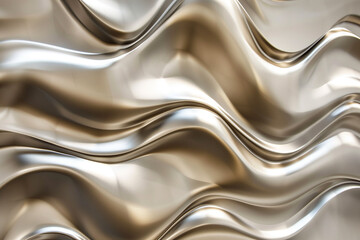 3D abstract waves in smooth metallic finishes.
