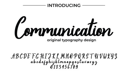 Communication Font Stylish brush painted an uppercase vector letters, alphabet, typeface