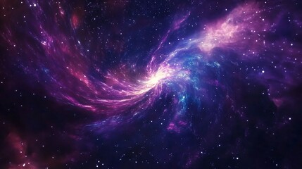 Obraz premium Abstract cosmic swirl with nebulae and stars.