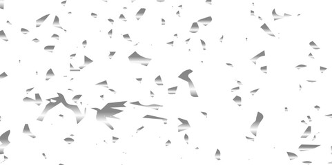 Abstract luxury silver confetti glitter and dust falling down on transparent background. Shiny glittering dust background. Vector illustration.