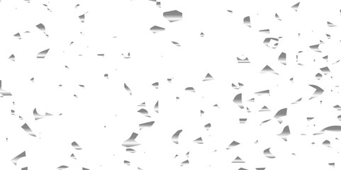 Silver shiny glitter sparkle confetti falling down on transparent background. Vector illustration.
