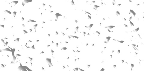 Abstract luxury silver confetti glitter and dust falling down on transparent background. Shiny glittering dust background. Vector illustration.