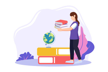 World Book Day Flat Design Illustration