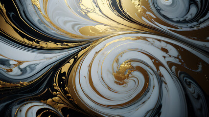 Swirling Marble Effect Dynamic marbled textures with gold accents