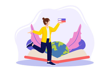 World Book Day Flat Design Illustration